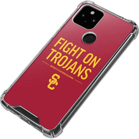 University of Southern California Fight On Trojans Red Google Pixel 5 Clear Case
